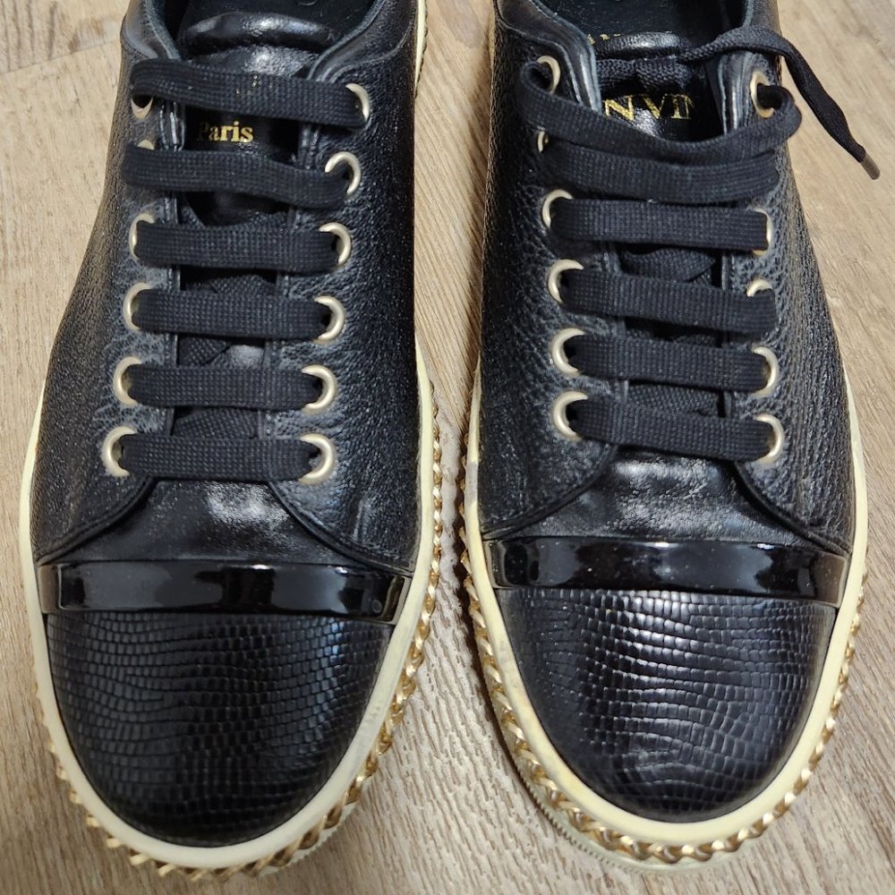 Lanvin lace-up chain sneakers